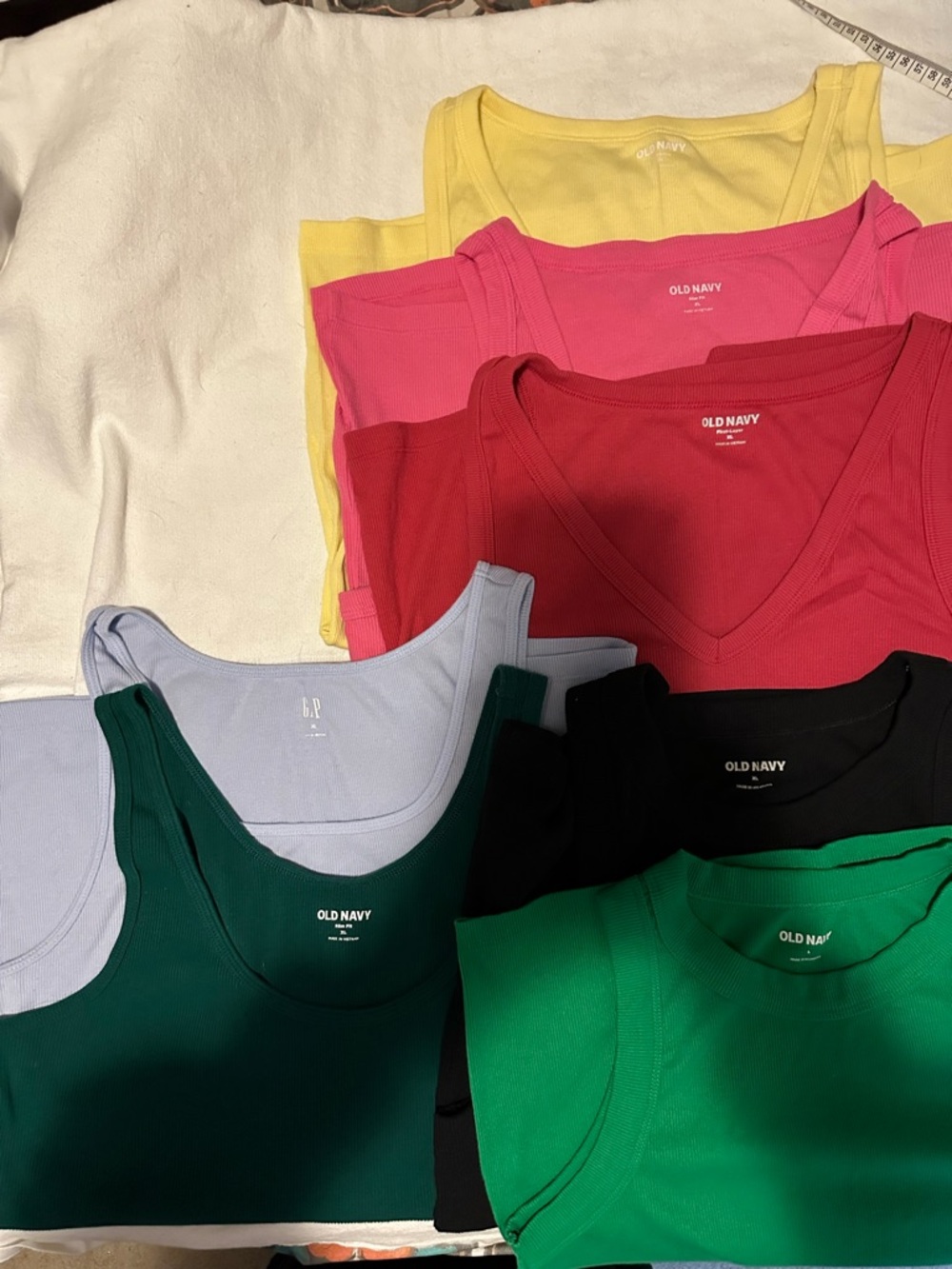 Old Navy Women's Ribbed Tank Top - Green, Black, Red, Pink, Yellow, Light Blue